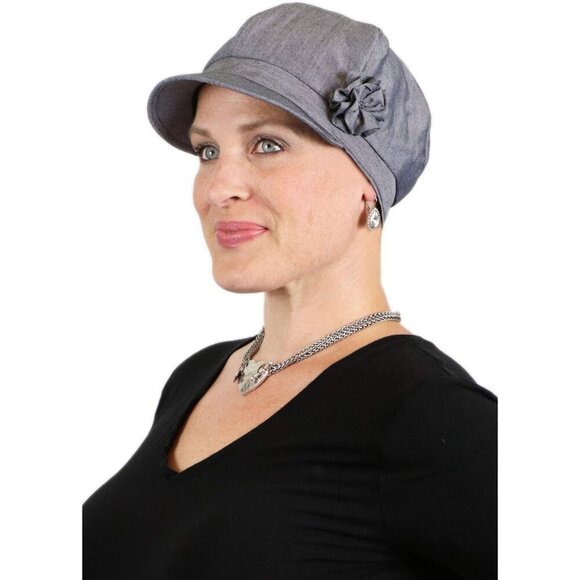 Cotton Newsboy Cap Women Summer 50+ UPF Chemo Hat Lightweight Breathable